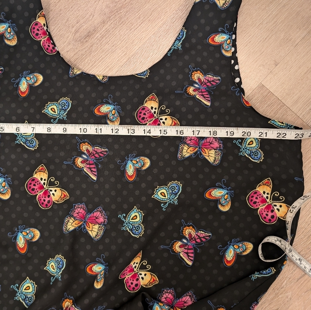 Reversible Black Maxi Dress Butterflies/polka Dots Sz 20 Whimsigoth Fairycore - Picture 6 of 7